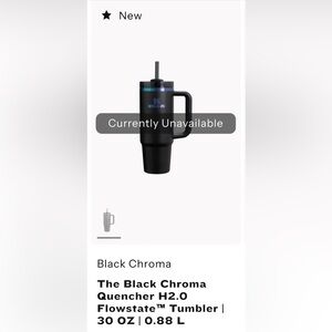 Stanley Black Chroma. 
Quencher H2.0
Flowstate™ Tumbler |
30 OZ | 0.88 L